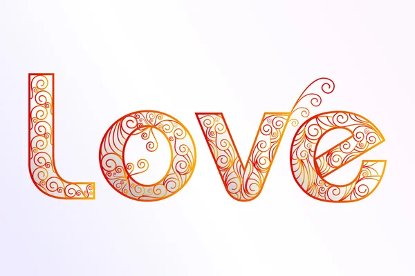 Kwiatowy miłość tekst — Zdjęcie stockowe