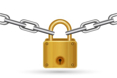 Lock with chain clipart