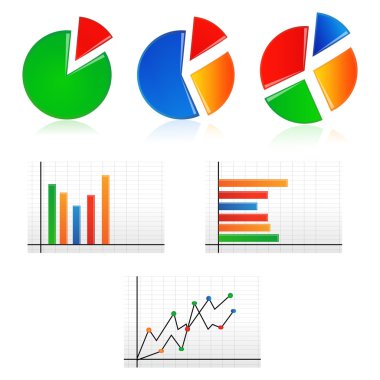 Business graphs clipart