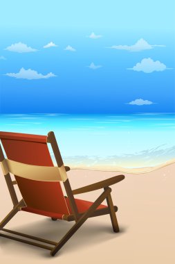 Chair by the beach clipart