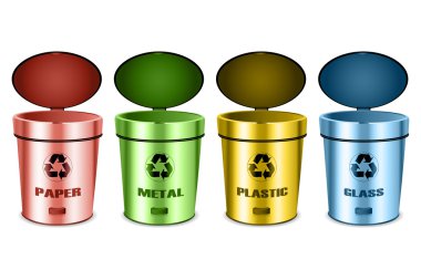 Sets of recycle bins clipart