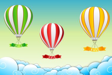 Parachute with sale tag clipart