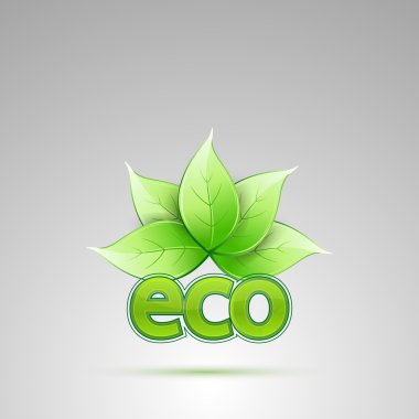 Eco with leaves clipart