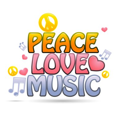 Peace love music clipart