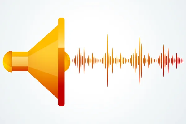 Orador com ondas de música — Fotografia de Stock