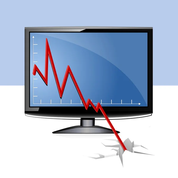 Lcd with business graph — Stock Photo, Image