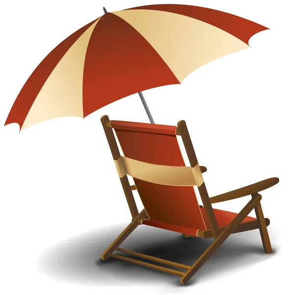Leżaków z parasolem — Zdjęcie stockowe