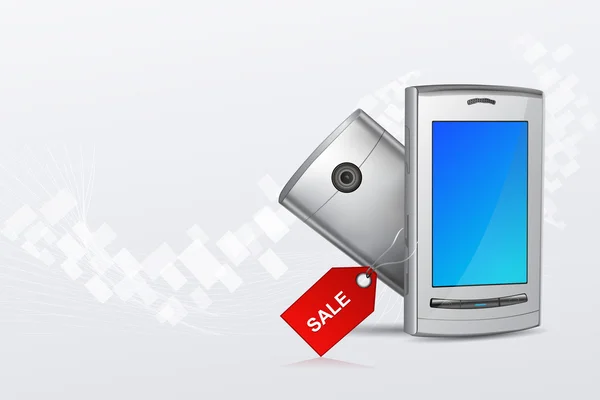 Mobilní telefon s prodej značky — Stock fotografie