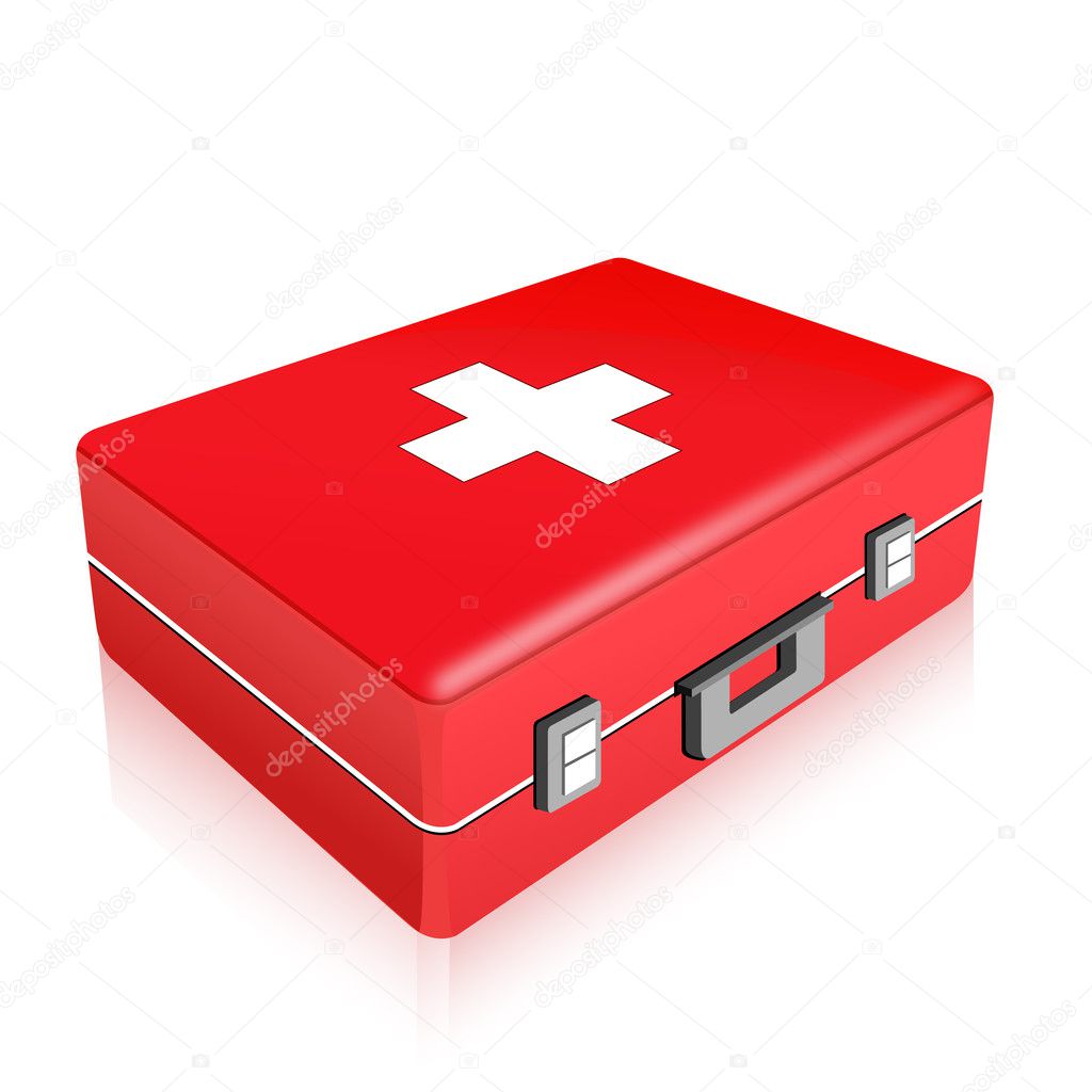 First aid box Stock Photo by 5044172