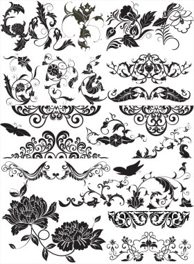 Floral elements for design clipart