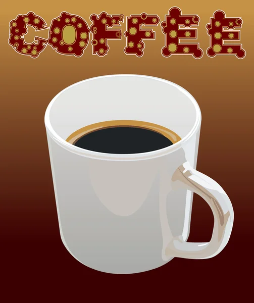 Cup black coffee — Stock Vector