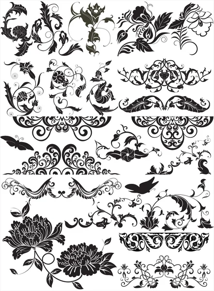 Floral elements for design Stock Illustration