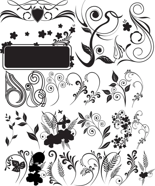 Éléments floraux pour le design — Image vectorielle