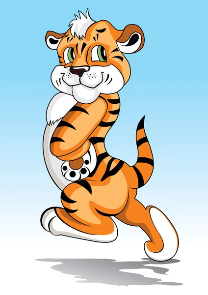 Uma ilustração de desenho animado bonito tigre . —  Vetores de Stock