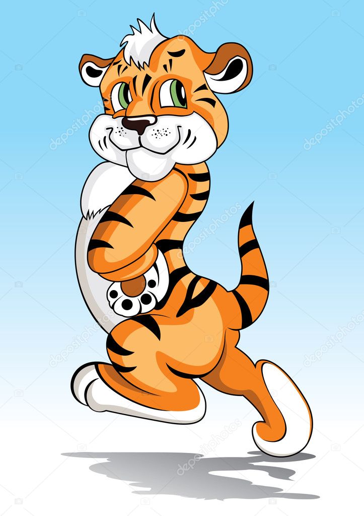 A cute tiger cartoon illustration. Stock Vector Image by ©sanjar #3401174