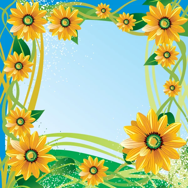 Flowers frame — Stock Vector