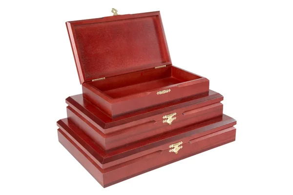 Le cercueil décoratif verni isolé — Photo