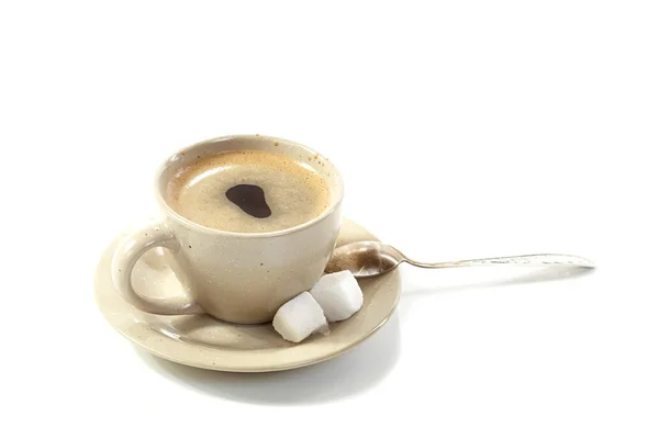 砂糖のスライスとコーヒー カップ — ストック写真
