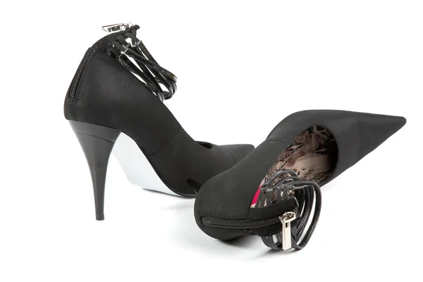 Kobieta czarne buty — Zdjęcie stockowe