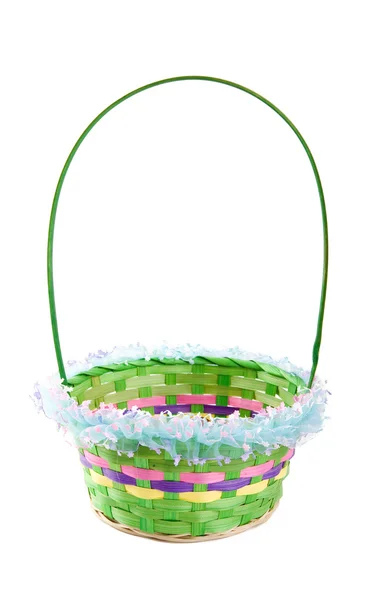 Empty decorative wicker basket — Stock Photo, Image