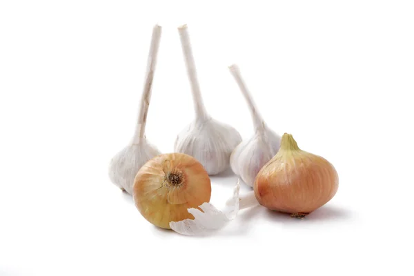 Garlic onions isolated — Stock Photo, Image