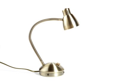 Metallic desk lamp isolated clipart