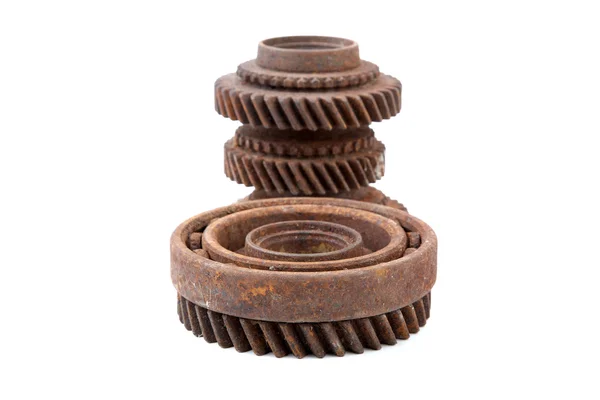 Rusty gears on a white background — Stock Photo, Image