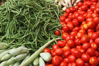 Vegetable market. India clipart