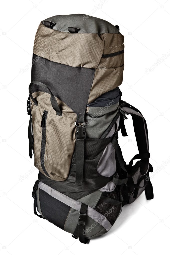 Trekking backpack isolated