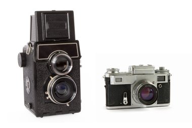 Vintage cameras isolated clipart