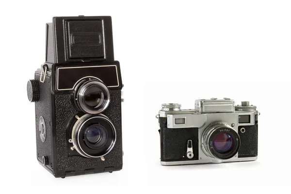 Vintage kameralar izole — Stok fotoğraf