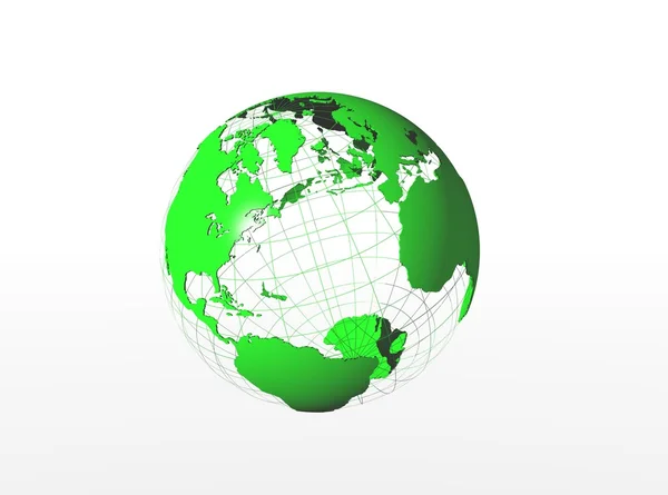 Icône globe de terre verte — Photo