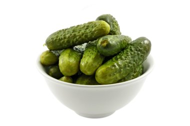 Bowl with marinated cucumbers clipart