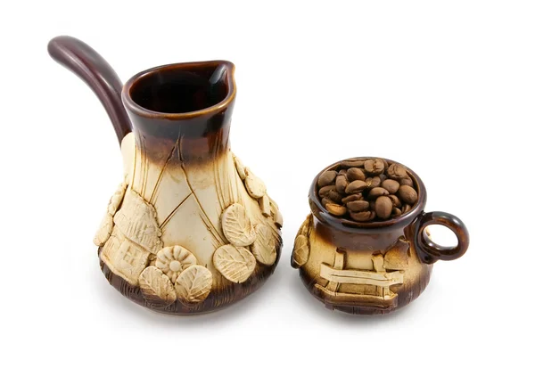 Clay set for coffee — Stock Photo, Image