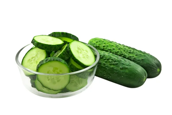 Gesneden komkommers — Stockfoto