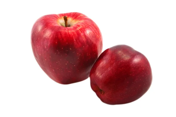 Dvě červená jablka — Stock fotografie
