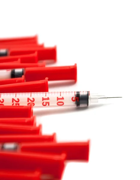Strzykawki insulinowe — Zdjęcie stockowe