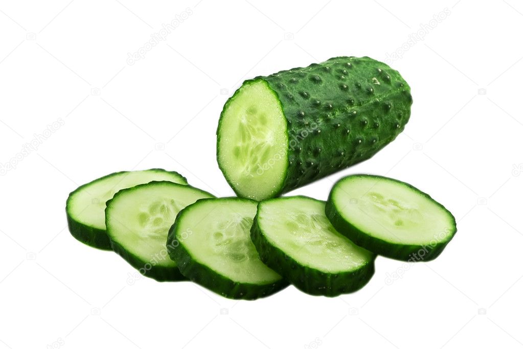 Fresh cucumber with slices