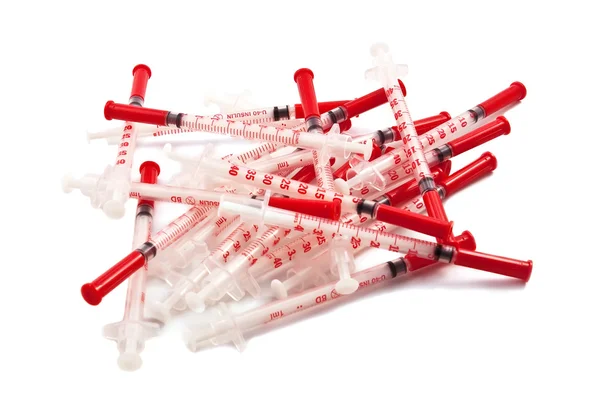 Insulin syringes — Stock Photo, Image