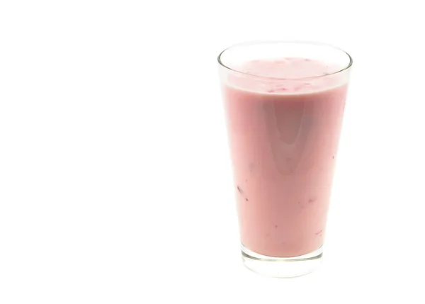 Glass with strawberry yogurt — Stock Photo, Image