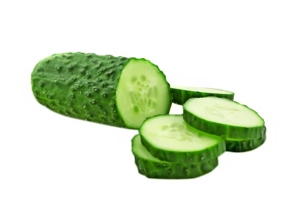 Fresh cucumber with slices — Stock Photo, Image