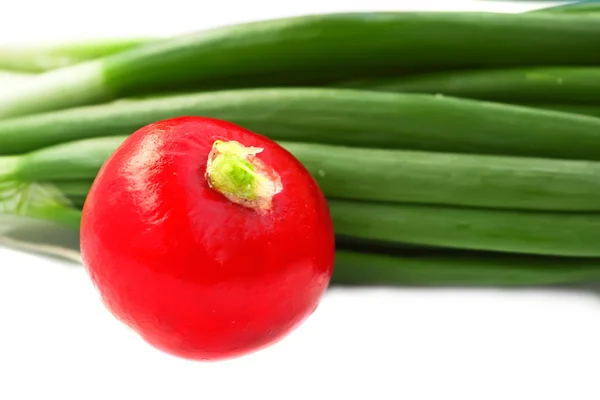 Rzodkiewka i zieloną cebulką — Zdjęcie stockowe