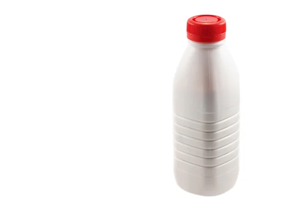 Butelka z świeży Jogurt truskawkowy — Zdjęcie stockowe