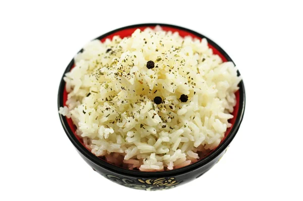 Rýže v keramickém hrnci — Stock fotografie