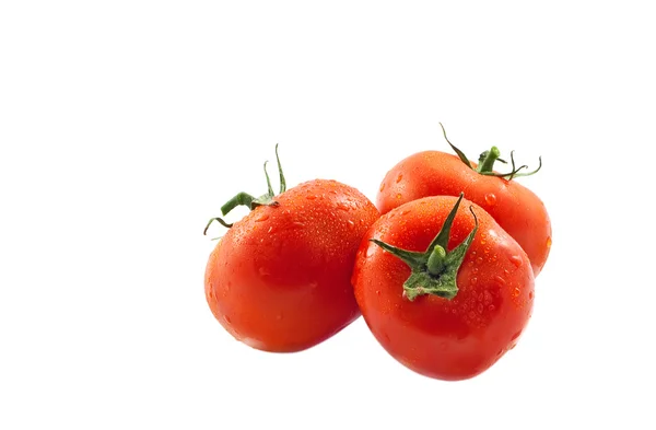 Τρεις φρέσκιες ώριμες ντομάτες — Φωτογραφία Αρχείου