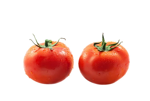 Δύο φρέσκιες ώριμες ντομάτες — Φωτογραφία Αρχείου