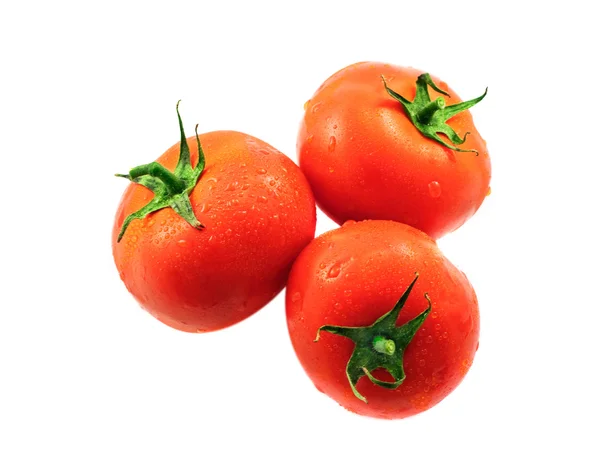 Tres tomates frescos maduros — Foto de Stock