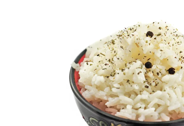 Рис в керамічному посуді — стокове фото