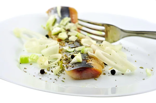 Aringa salata sul piatto — Foto Stock
