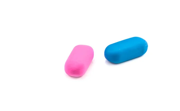 Two colored erasers — Stock Photo, Image